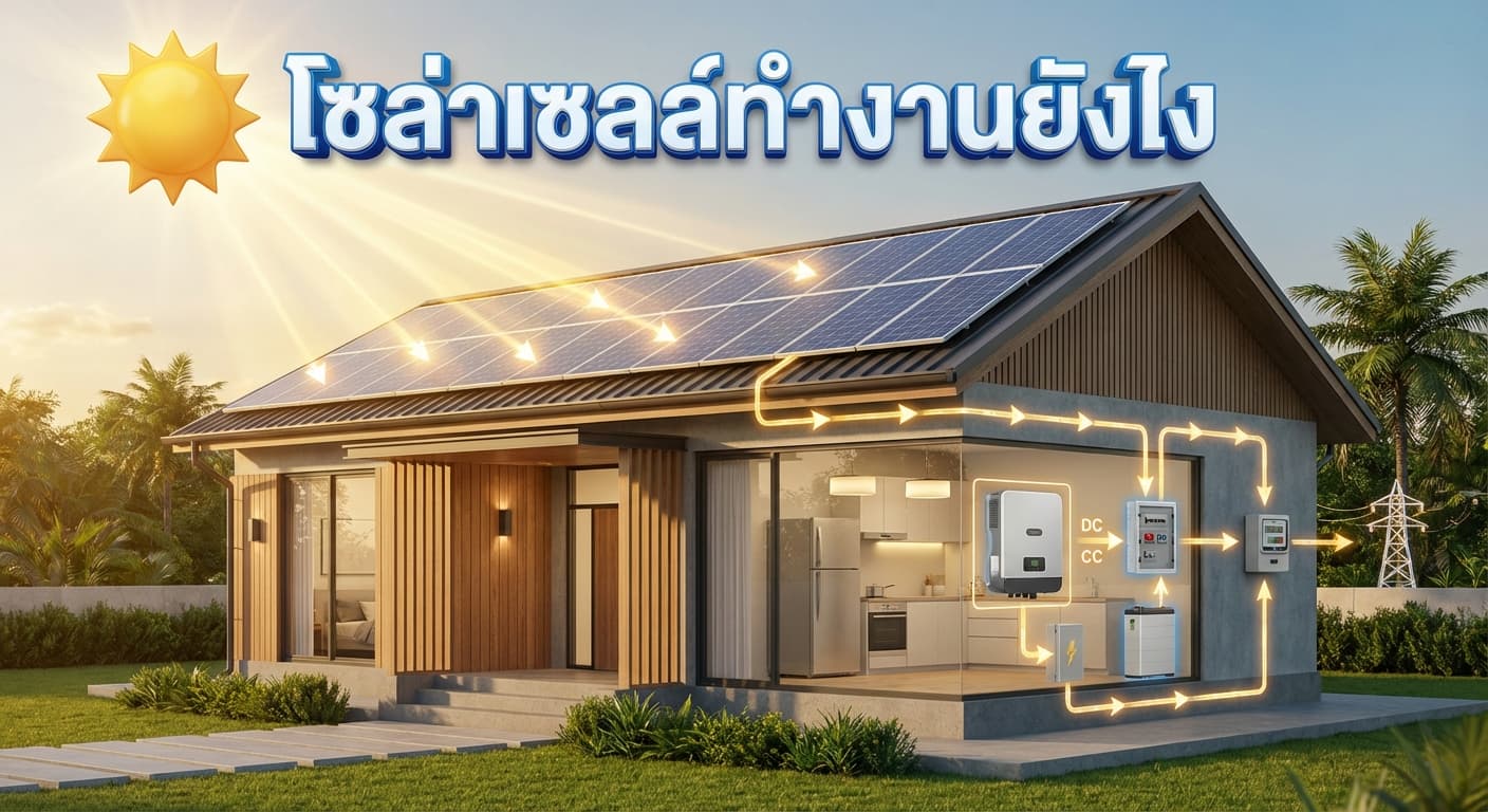 โซล่าเซลล์ทำงานยังไง? ทำความเข้าใจระบบผลิตไฟจากแดดสำหรับชาวอุตรดิตถ์